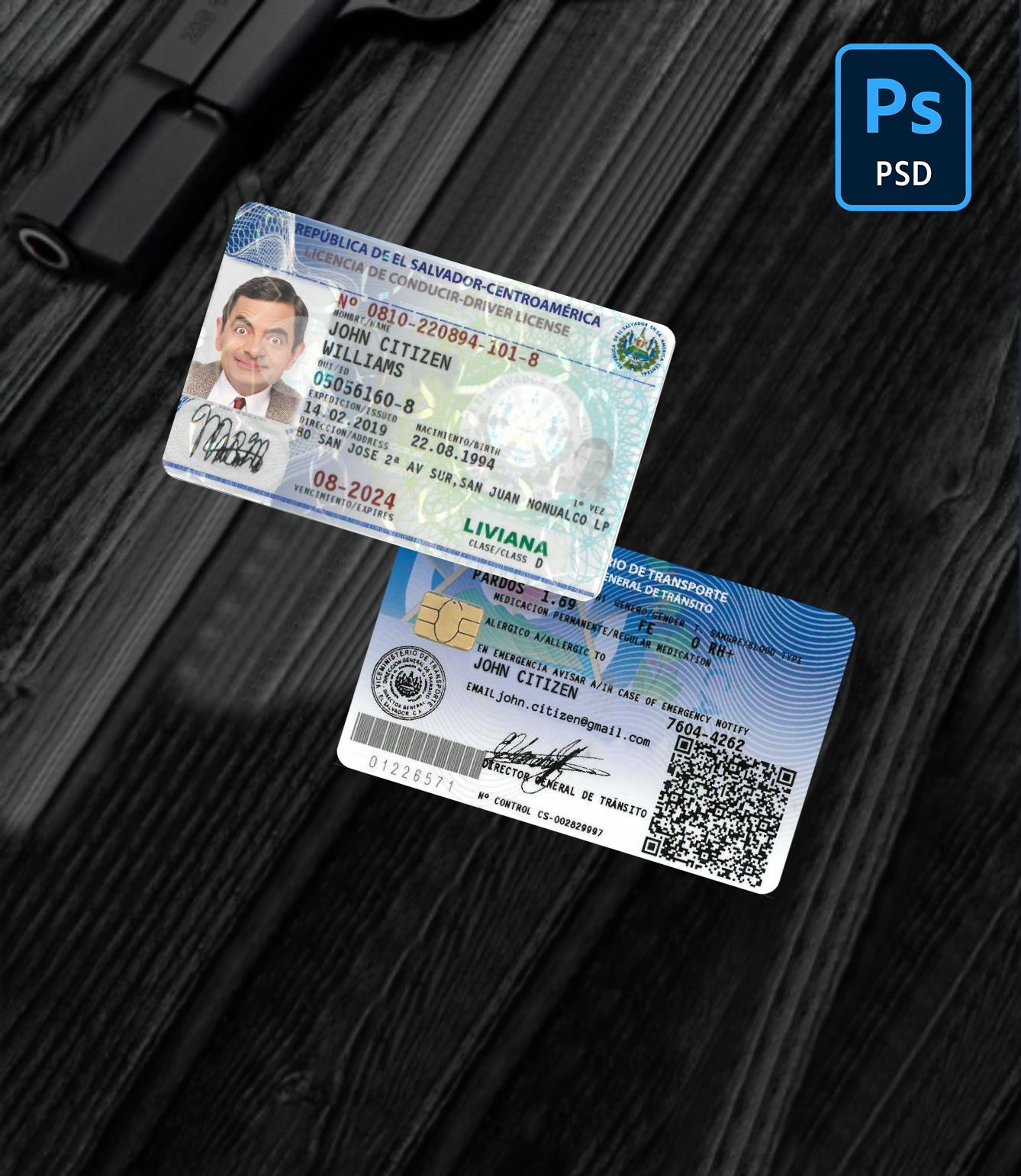 El Salvador driving license PSD